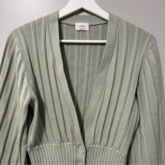 Wilfred Plunge Front Cardigan Green - Picture 5 of 10